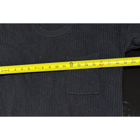 Madewell Long Sleeve Pullover Sweater Women's XS Black Round Neck w/Slit & Pocke - Picture 4 of 5